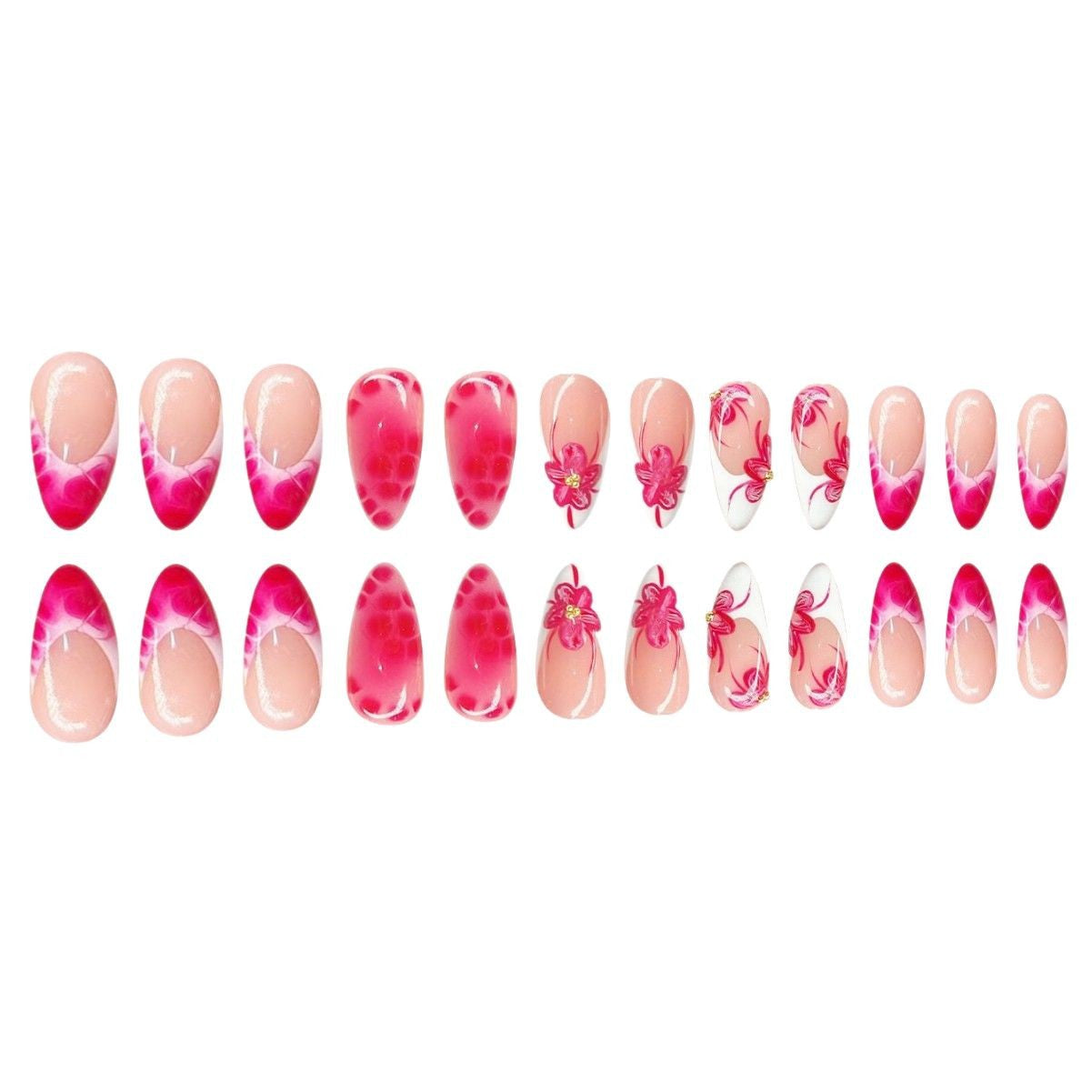 Artistic Floral Stiletto Nail Art Acalora
