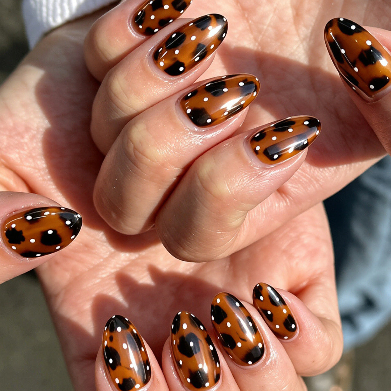 Artistic Leopard Print Press-On Nail Art Acalora