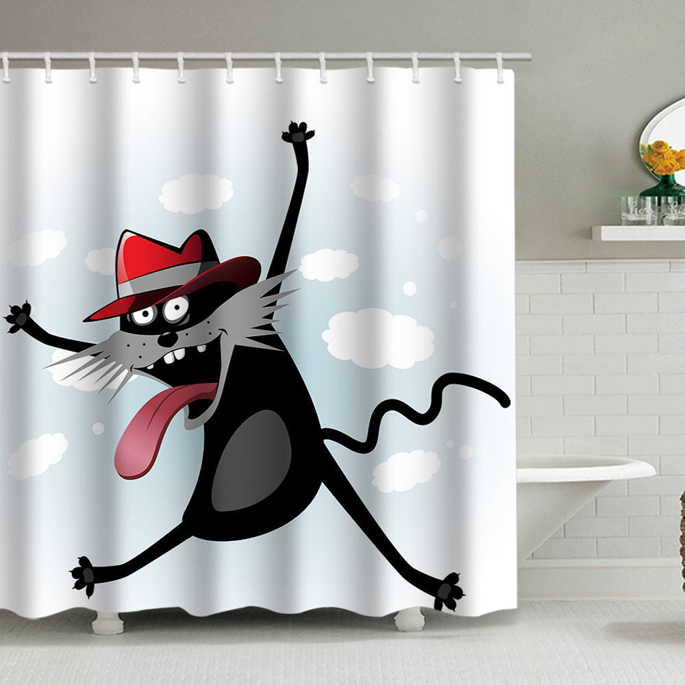 Artistic Dog Illustration Shower Curtain