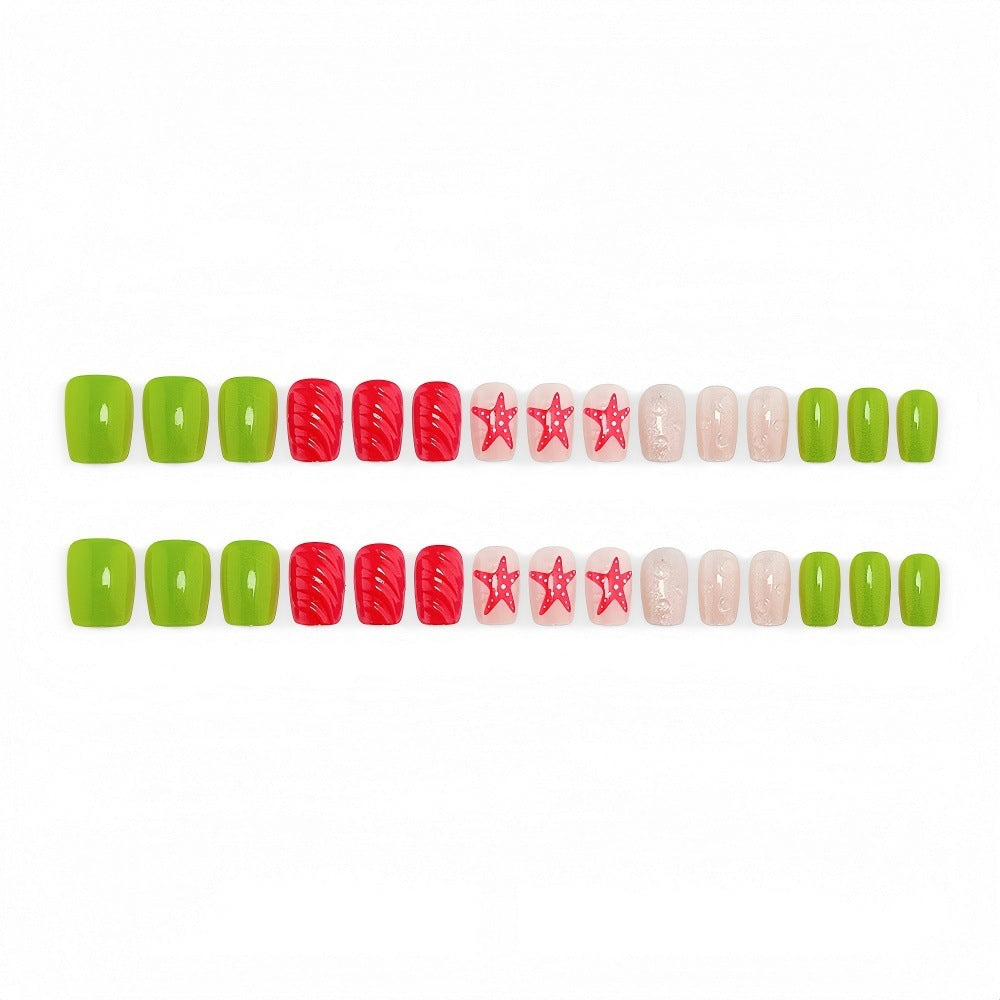 Artificial Nail Set with Festive Designs Acalora