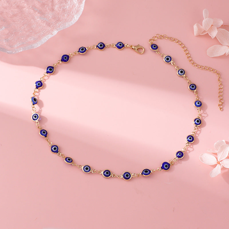 Decorative Evil Eye Charm Necklace Acalora