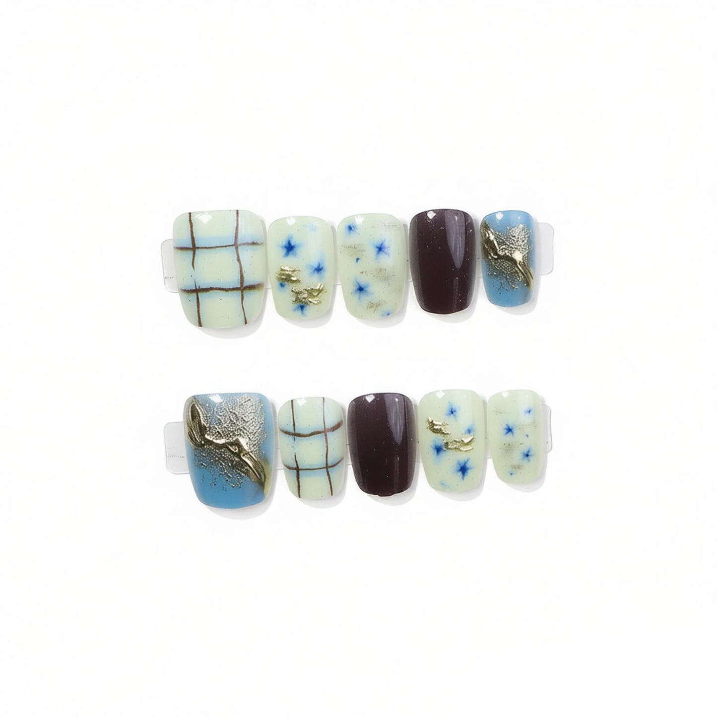 Artistic Abstract Press-On Nail Art Set Acalora