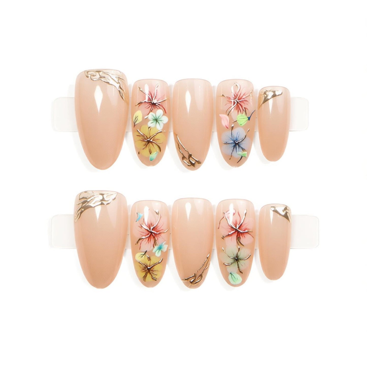 Floral-Inspired Press-On Nail Art Set Acalora