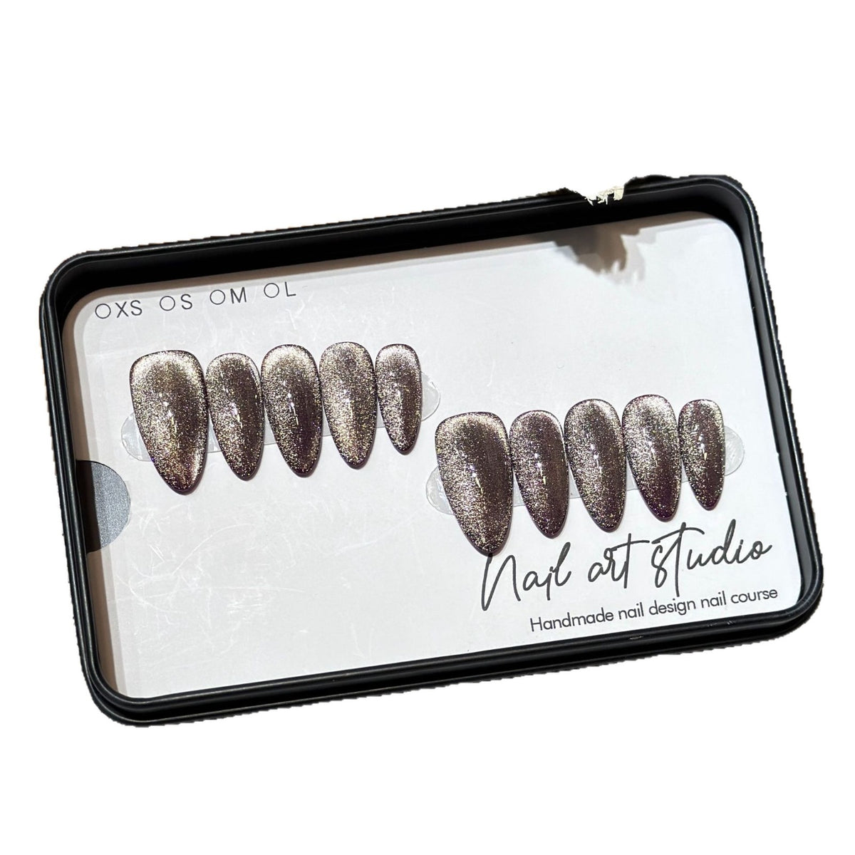 Glamorous Stiletto Press-On Nail Set with Glitter Finish Acalora