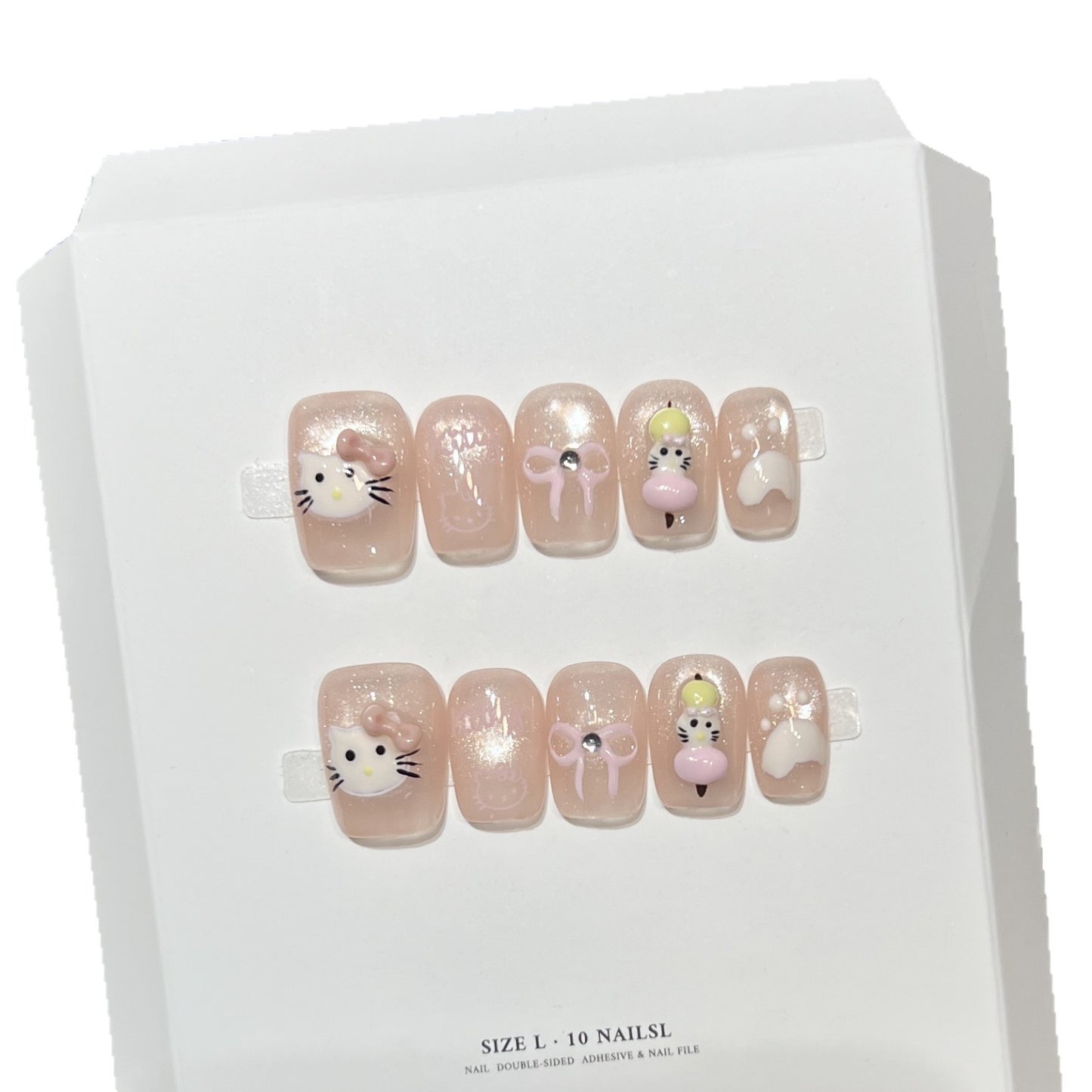 Whimsical Cartoon Character Press-On Nail Art Set Acalora