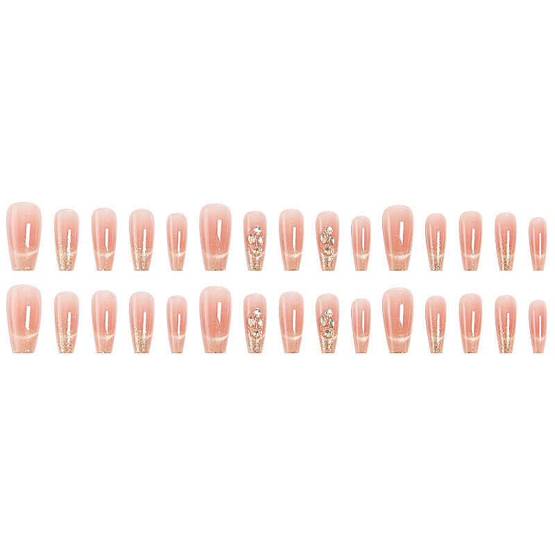 Artificial nail set with sparkling glitter and 3D applications Acalora