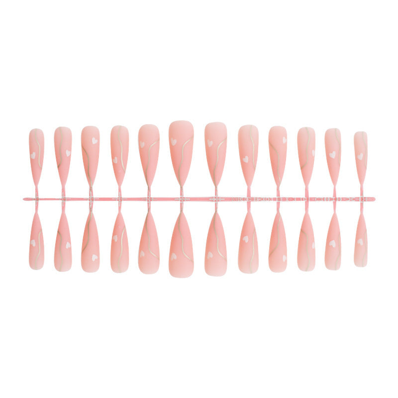 Elegant Heart Accent Press-On Nails Acalora