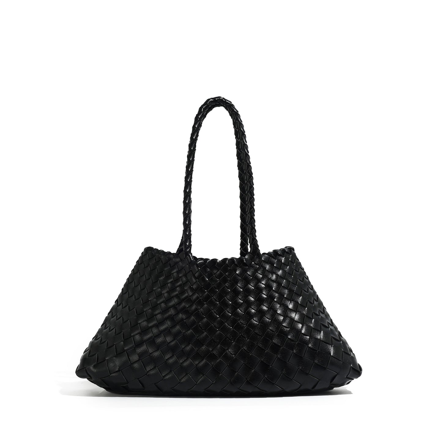 Handcrafted Woven Leather Tote Acalora