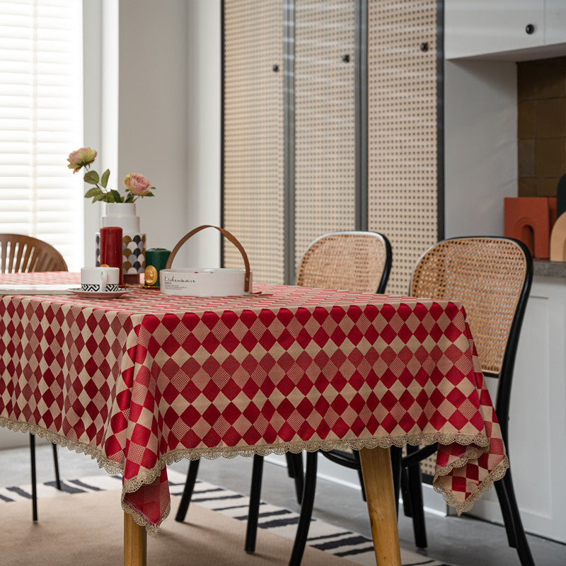 Elegant Checkered Tablecloth
