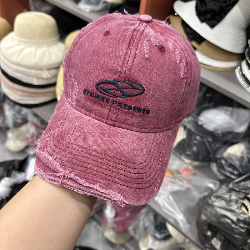 Distressed Vintage-Inspired Baseball Cap