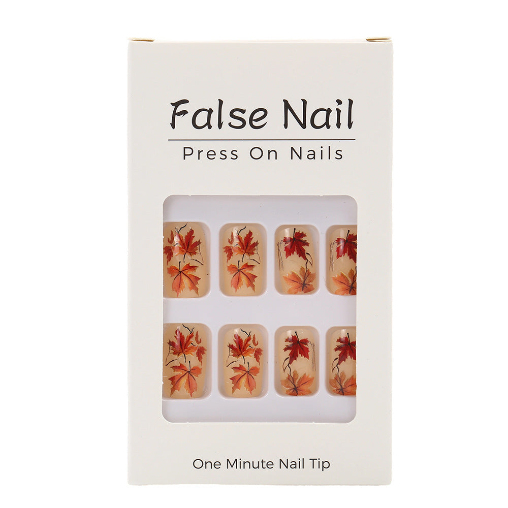 Artificial nails with autumn leaf patterns Acalora