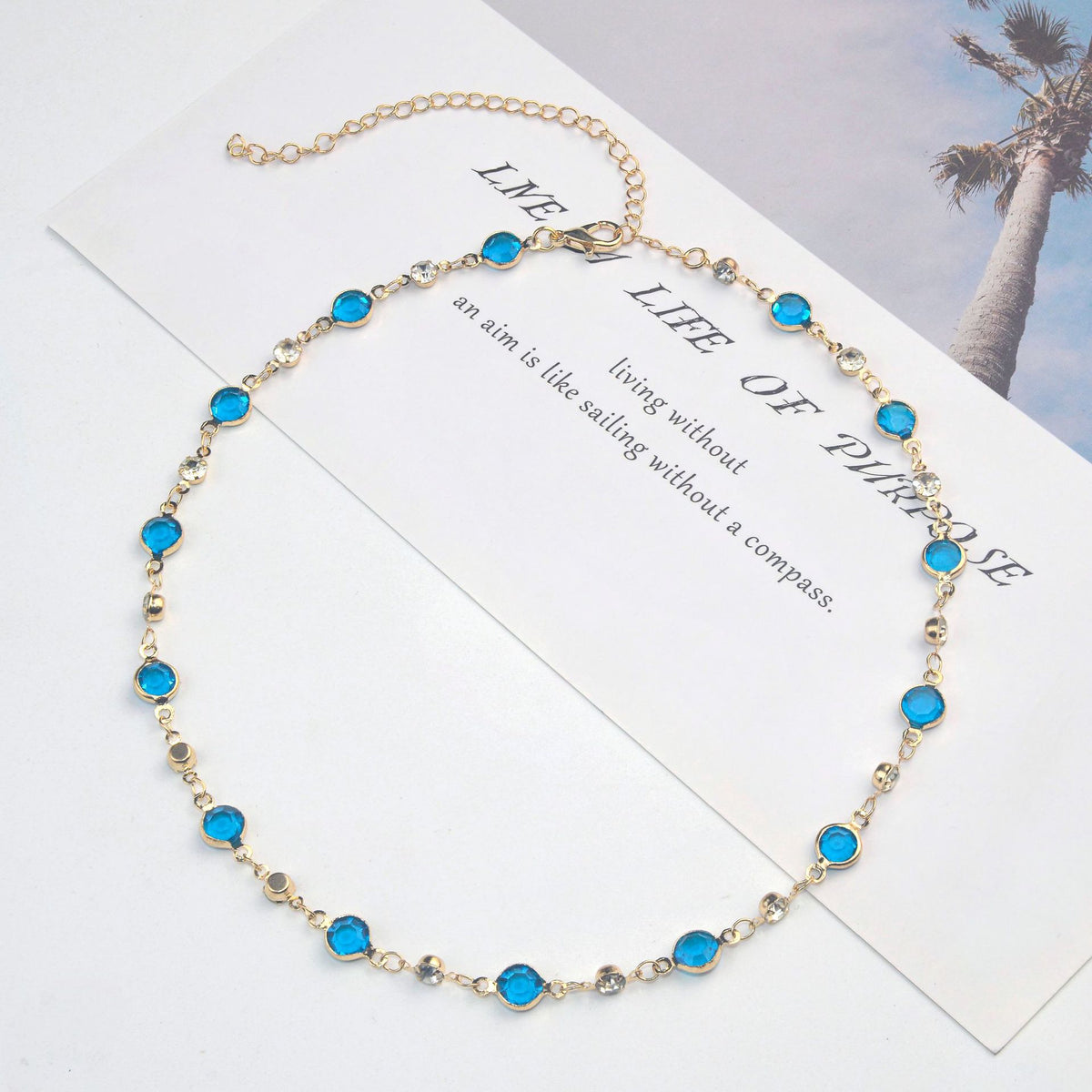Elegant Stone Rhinestone Necklace Acalora