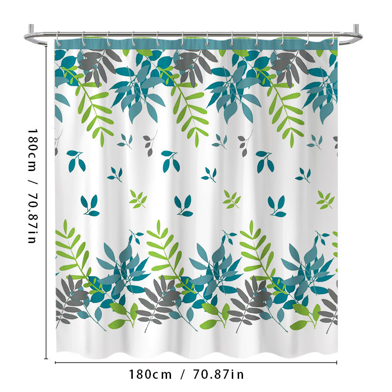 Leaf Motif Shower Curtain