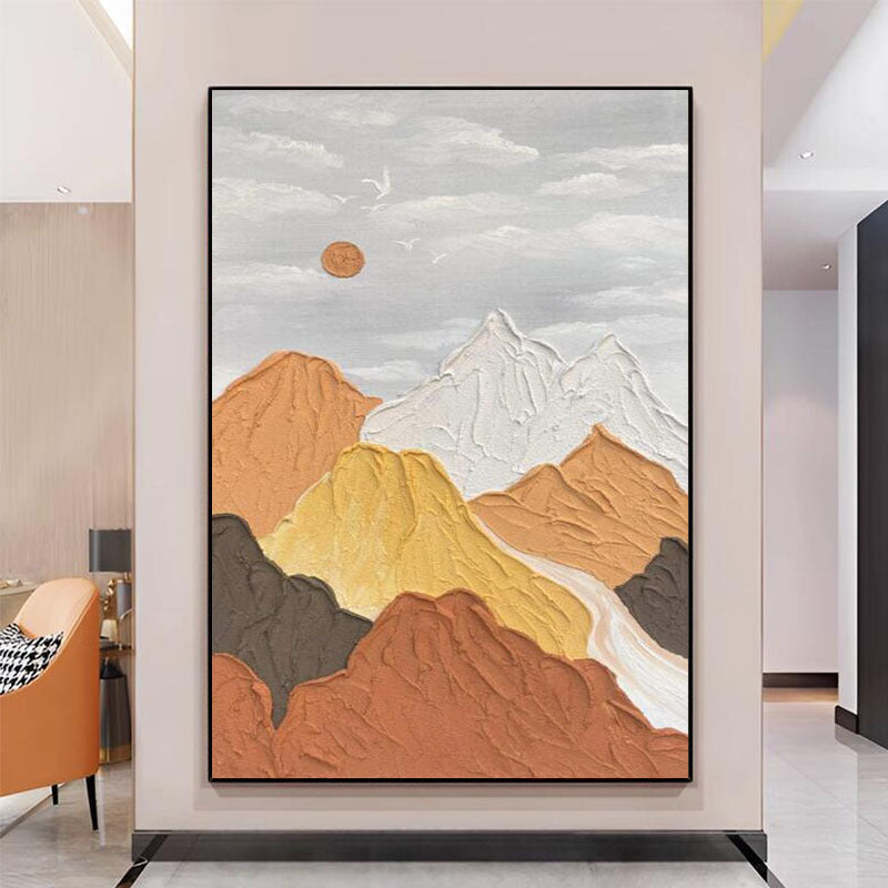 Modern Textured Mountain Landscape Canvas Art