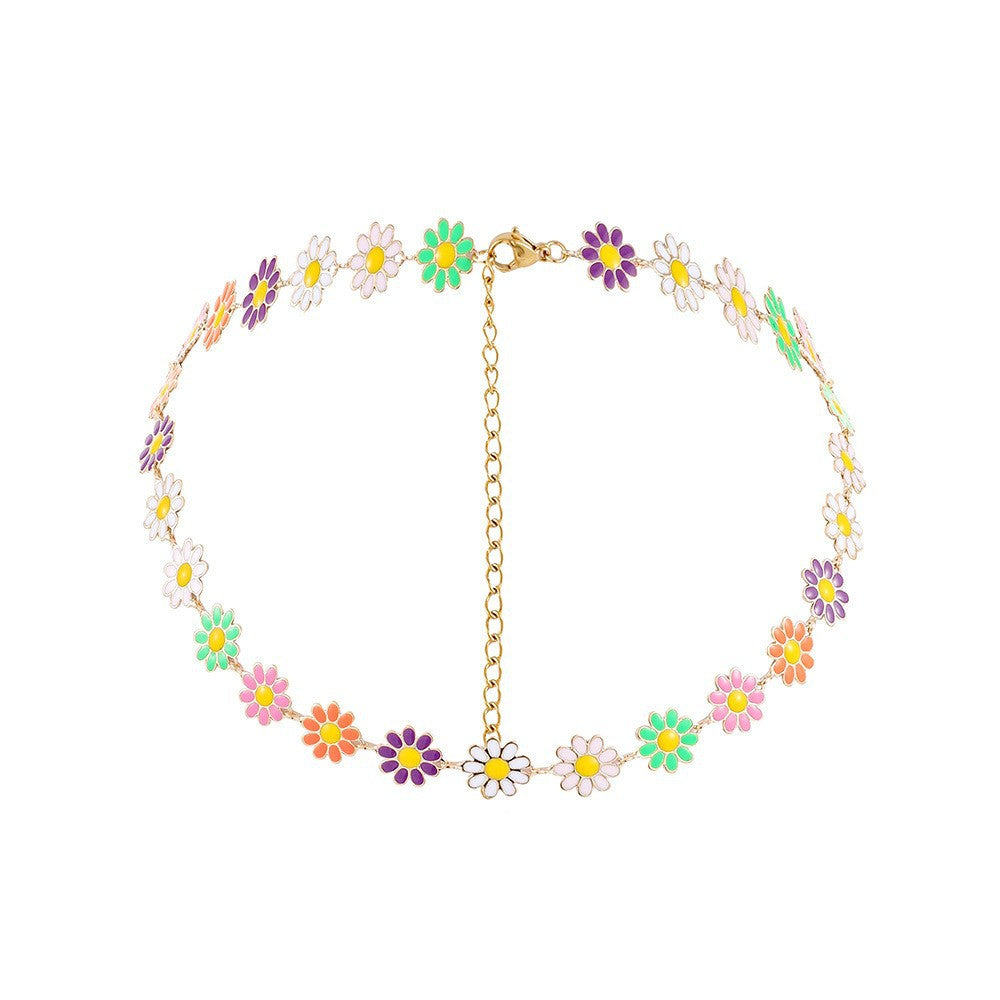 Floral Statement Chain Necklace Acalora