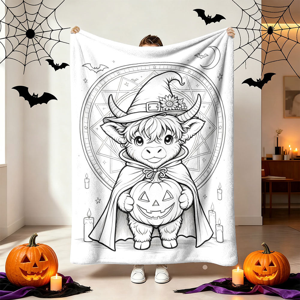Unisex Cozy Halloween-Themed Throw Blanket