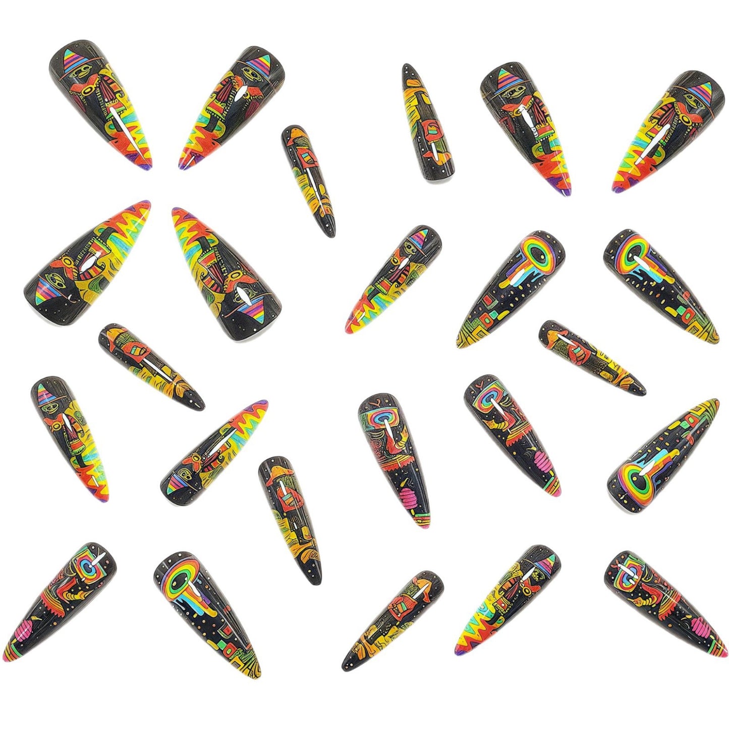 Nail art in creative tropical motif design Acalora