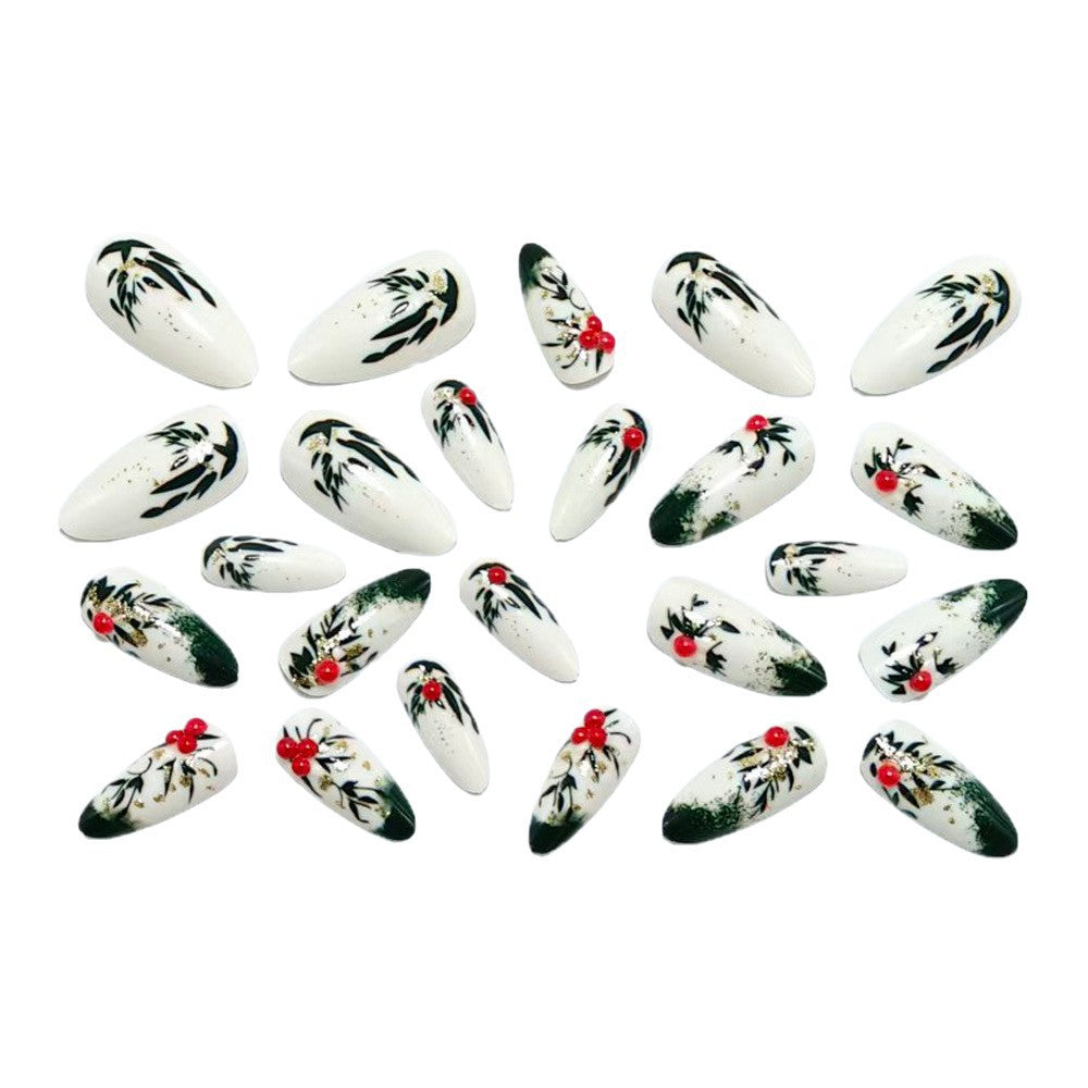 Artificial nails with festive flower design Acalora