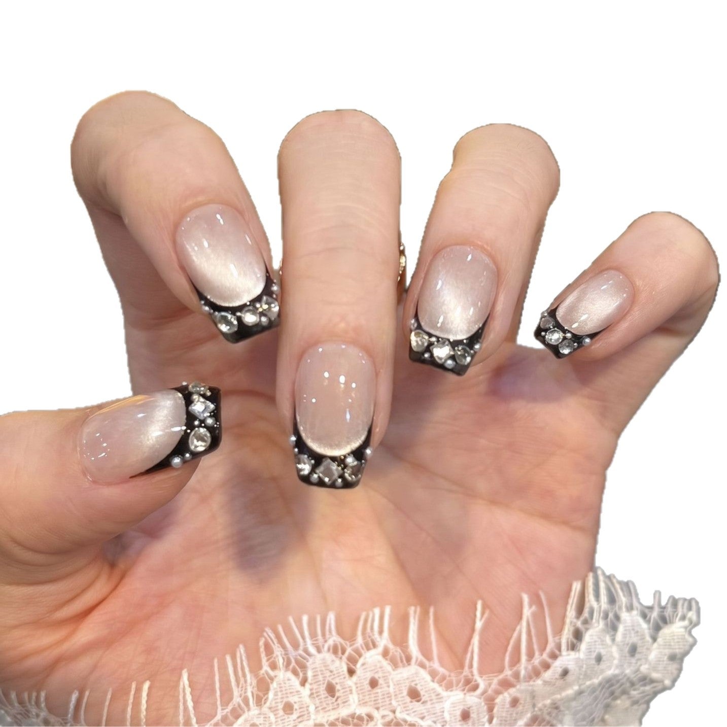 Decorative Rhinestone Tip Press-On Nails Acalora