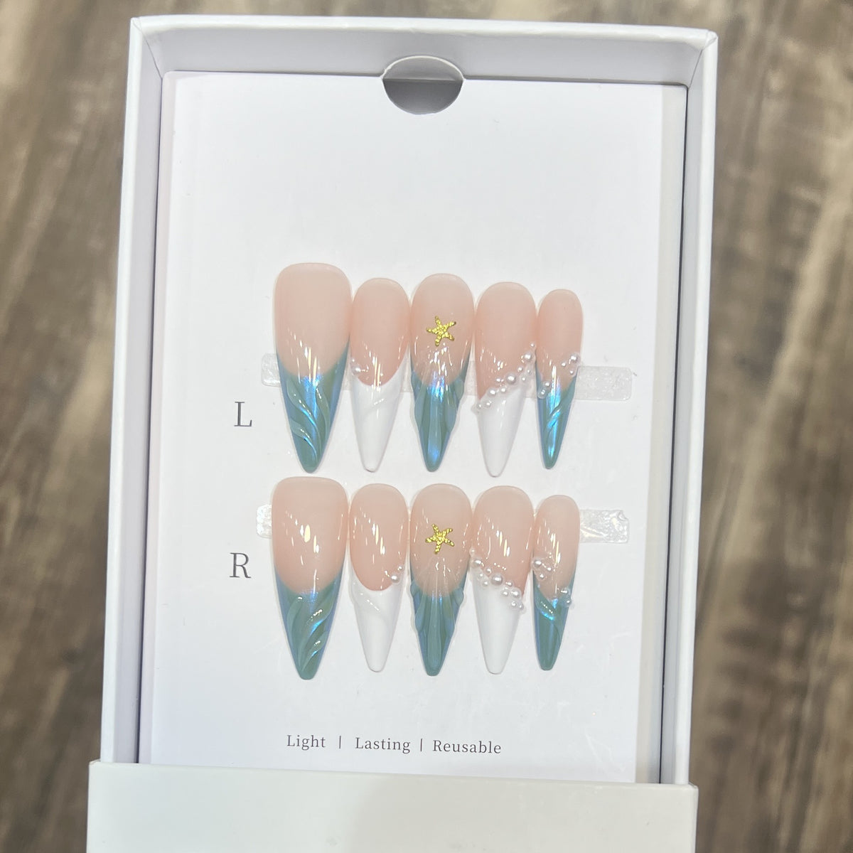 Floral and Polka Dot Press-On Nail Set Acalora