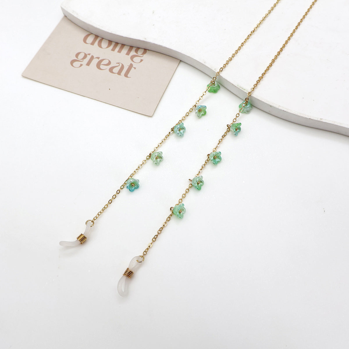 Floral Embellished Eyewear Chain Acalora