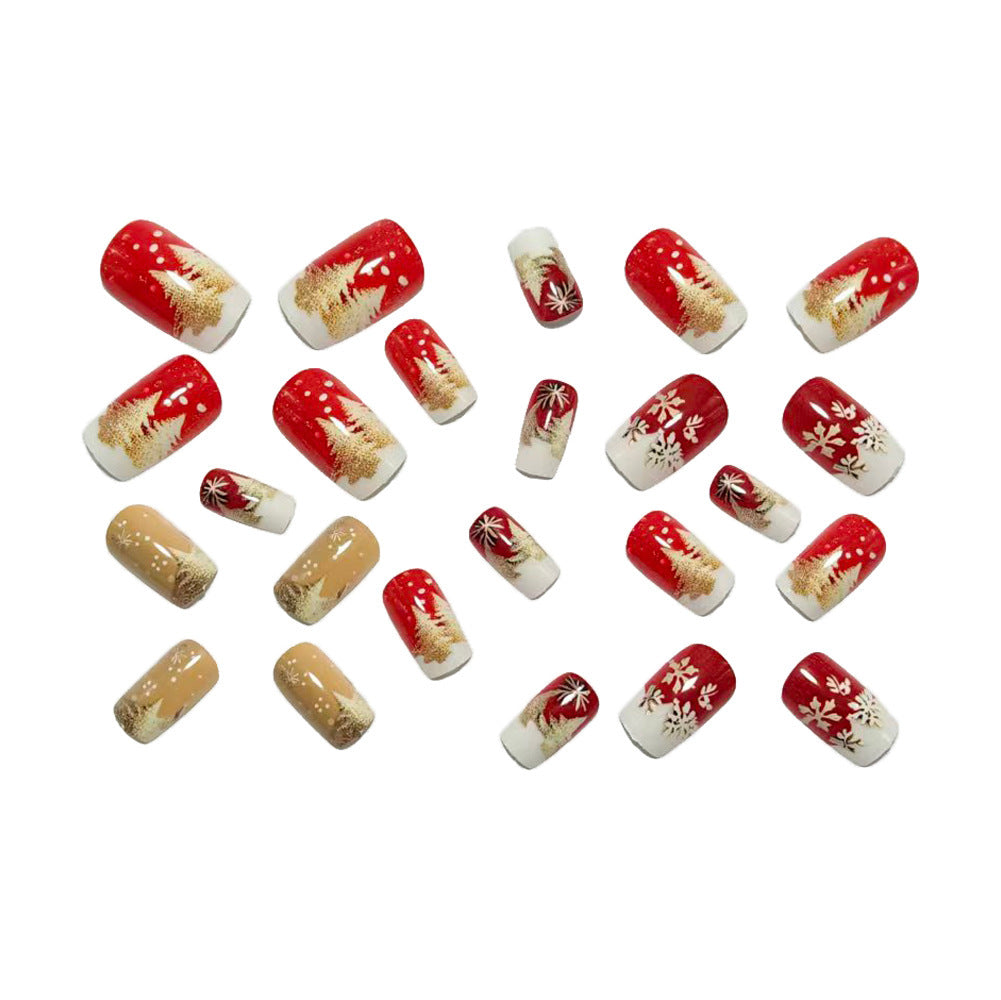 Christmas art nails with festive winter design Acalora