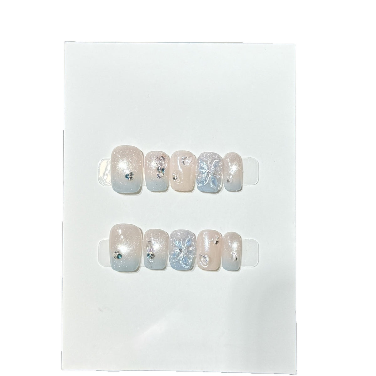 Decorative Press-On Nail Art Set with Crystal Accents Acalora