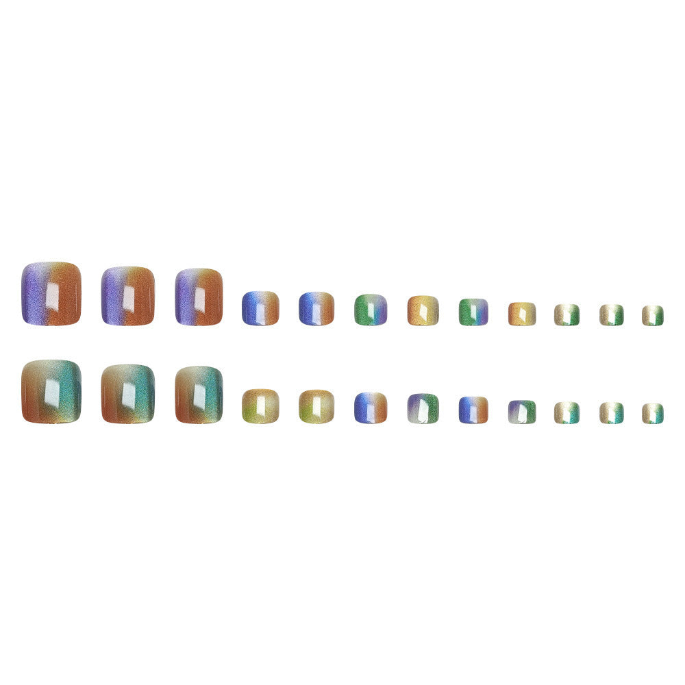 Artificial Nail Set with Sparkling Gradient and Glitter Acalora