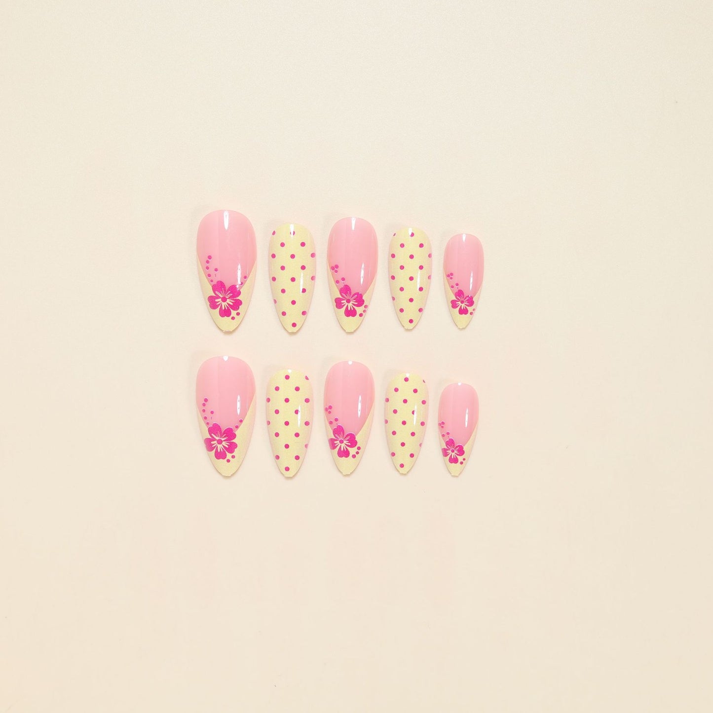 Elegant Floral Stiletto Nail Art Tips Acalora