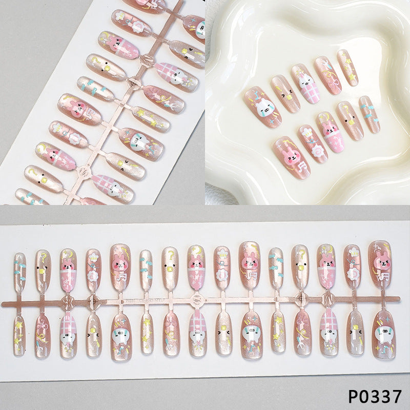 Playful Animal-Themed Press-On Nail Art Acalora