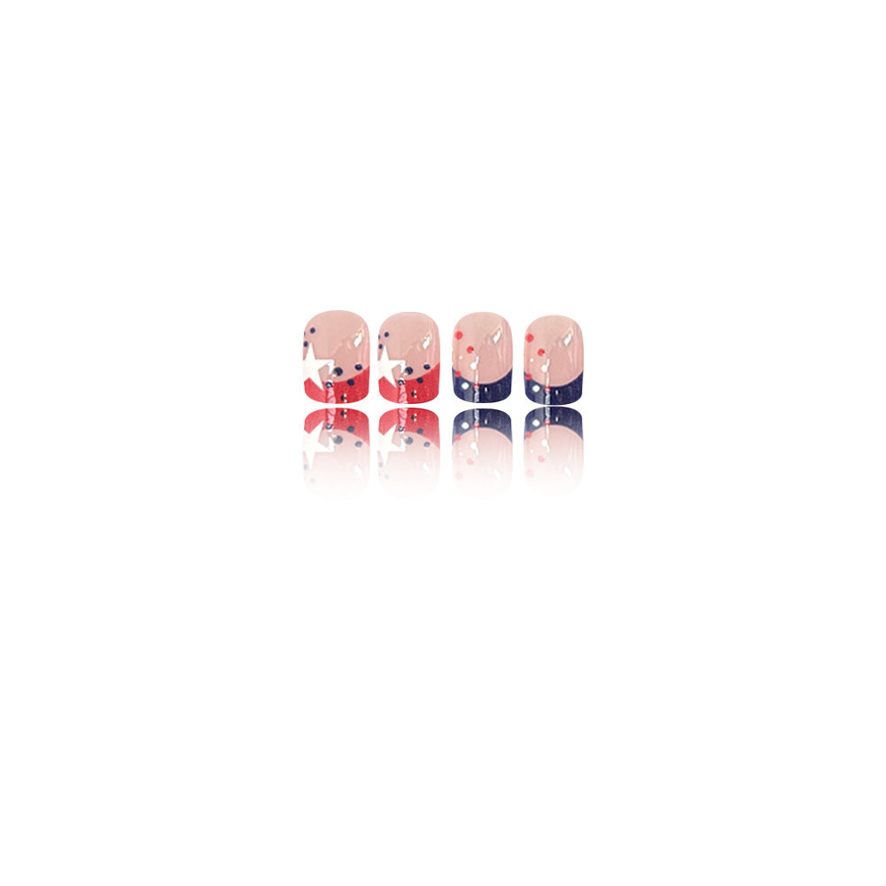 Decorative Press-On Nail Art Set with Star and Stripe Designs Acalora