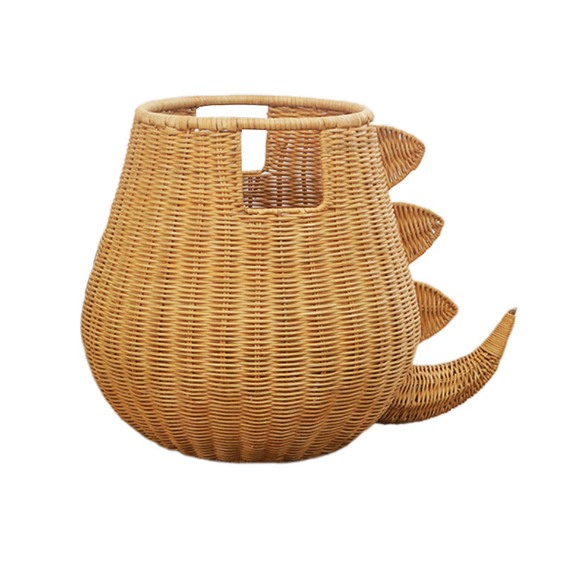 Creative Dinosaur-Shaped Woven Storage Basket Acalora