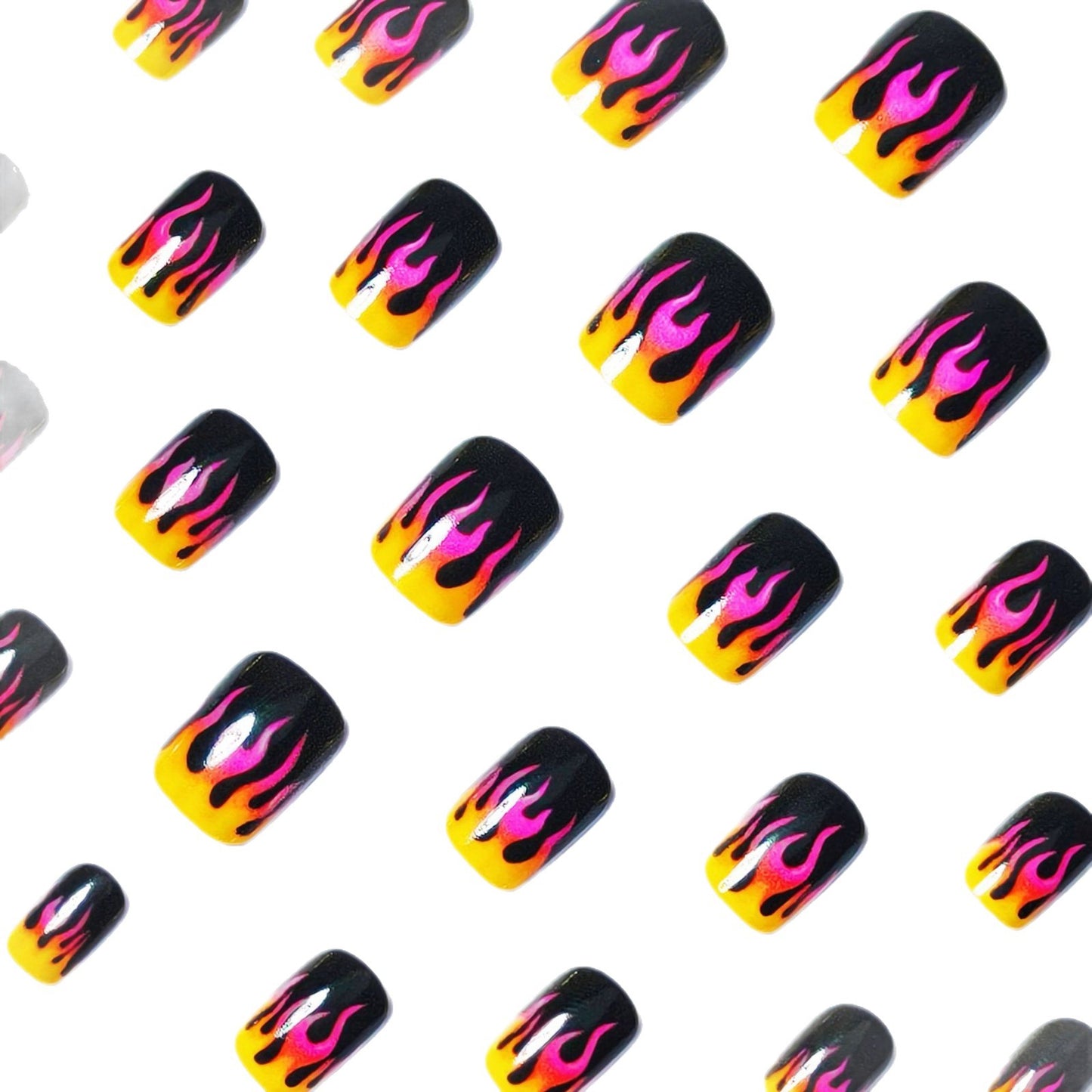 Creative Flame-Patterned Nail Art Acalora