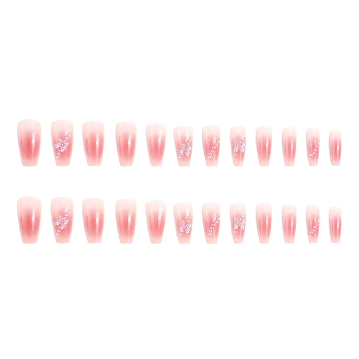 Artificial nails with luxurious pearl and glitter decorations Acalora