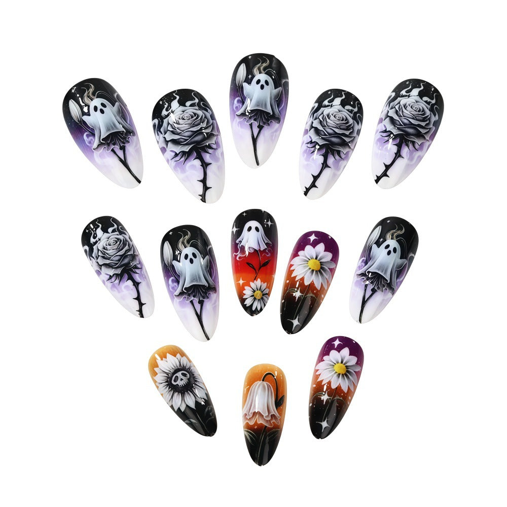 Creative artificial nails in spooky Halloween design Acalora