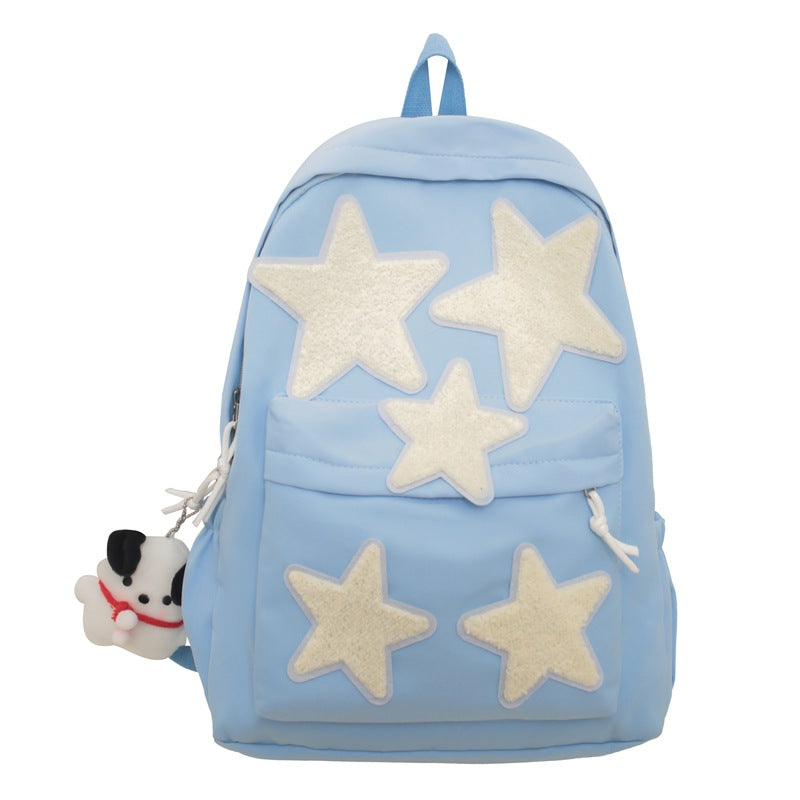Star-Embroidered Casual Backpack Acalora