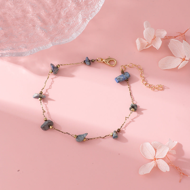 Rose Quartz Charm Anklet Acalora