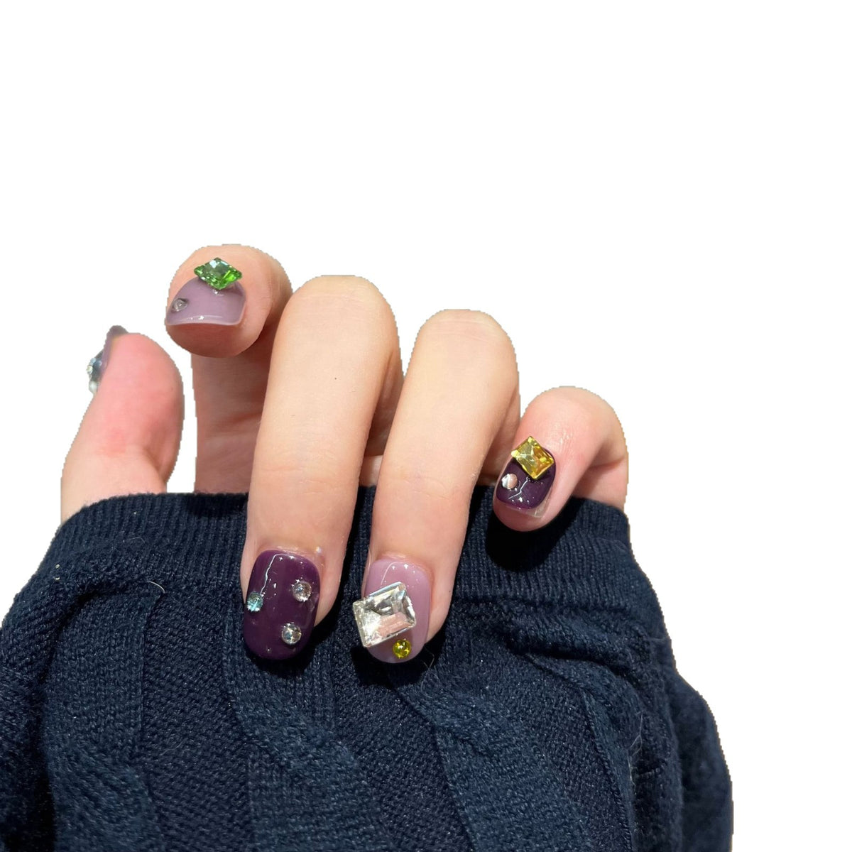 Reusable Gemstone Press-On Nail Art Acalora