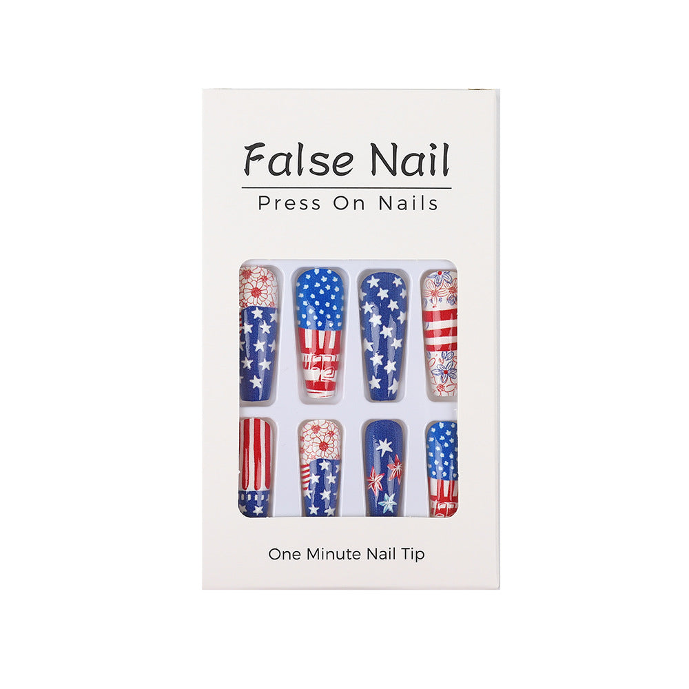 Creative Nail Art Artificial Nails in Patriotic Design Acalora