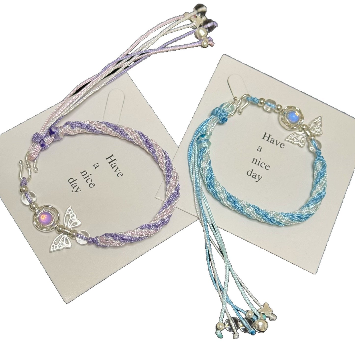 Butterfly Charm Adjustable Friendship Bracelet Acalora