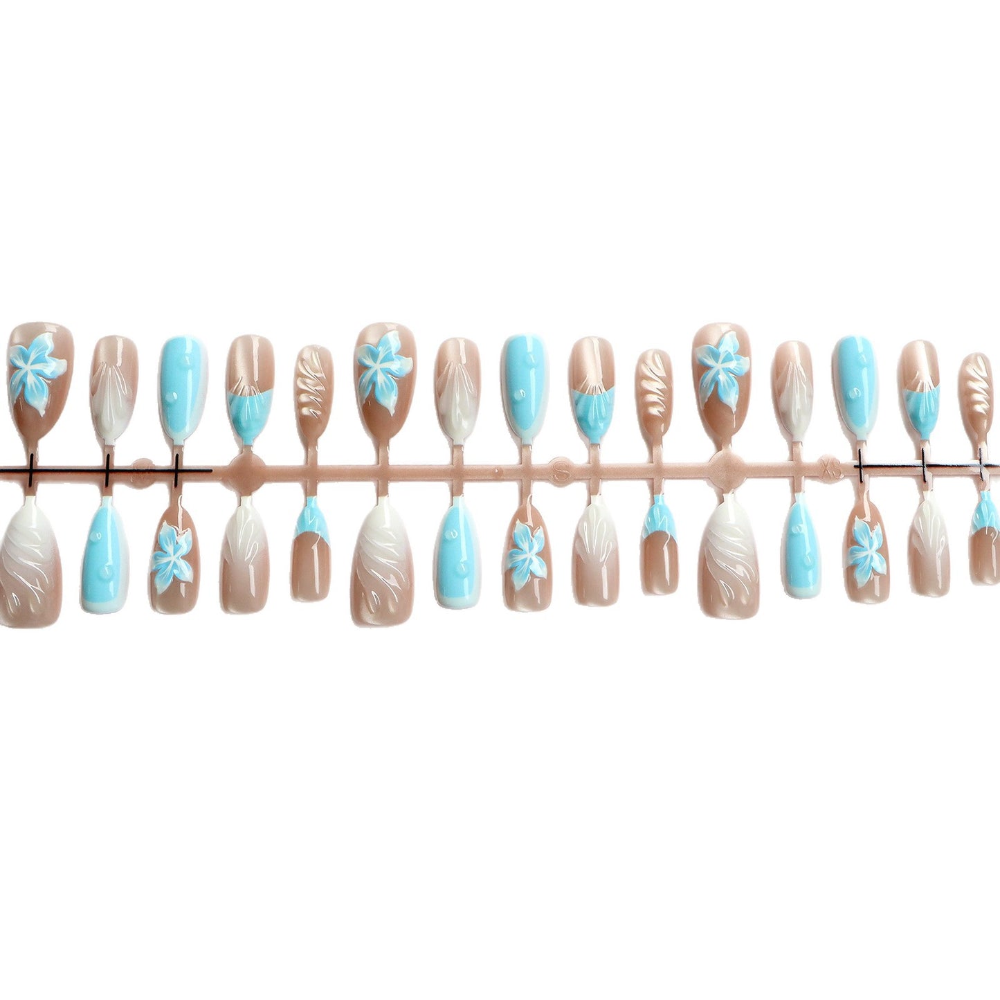 Tropical-Inspired Decorative Press-On Nail Art Acalora