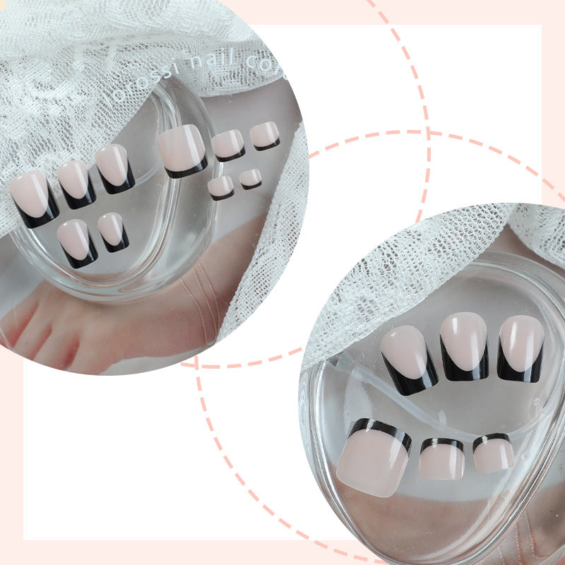 Elegant Press-On Nail Set with Unique Ombre Design Acalora