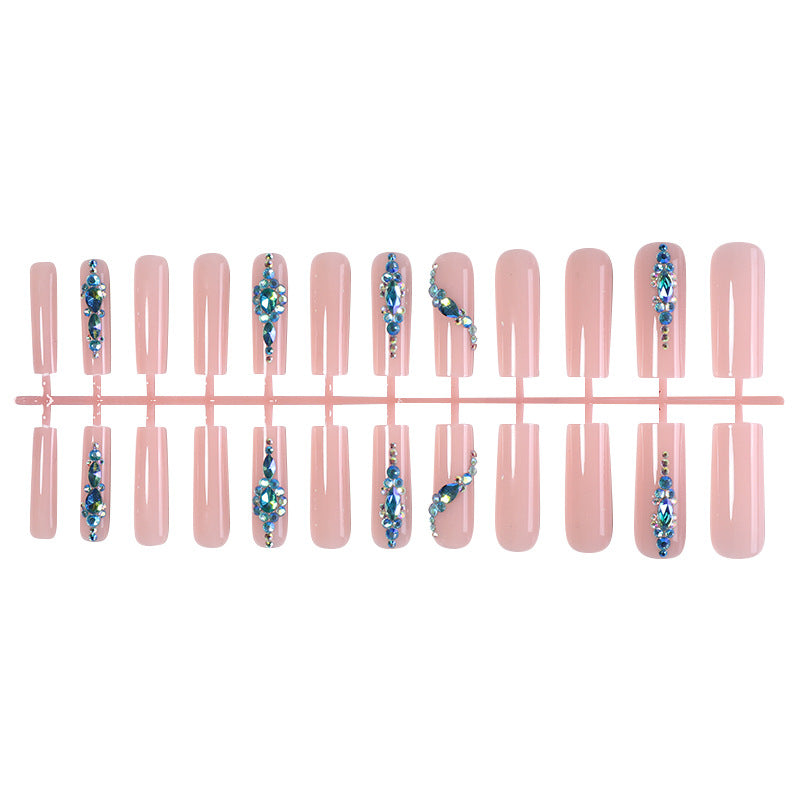 Decorative Press-On Nail Art Set with Gemstone Accents Acalora