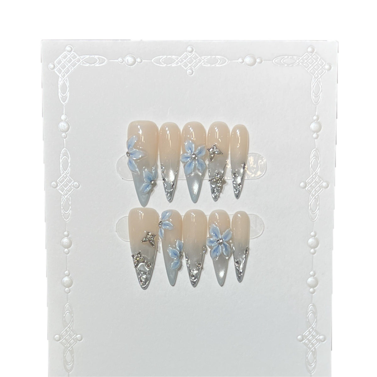 Elegant Stiletto Floral Press-On Nail Set Acalora