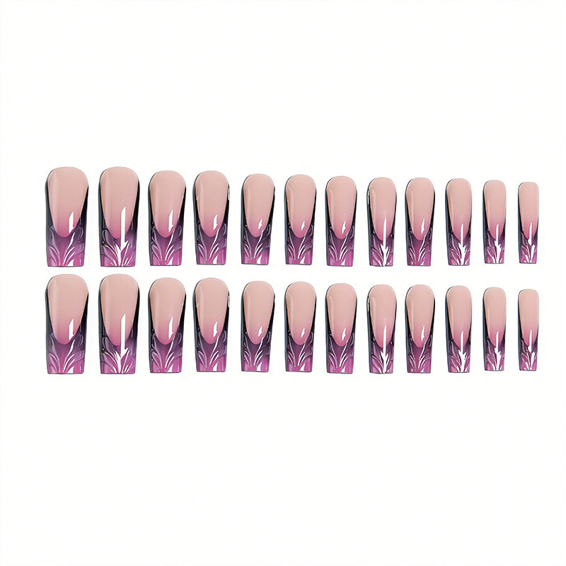 Artificial nail set with elegant 3D leaf design Acalora
