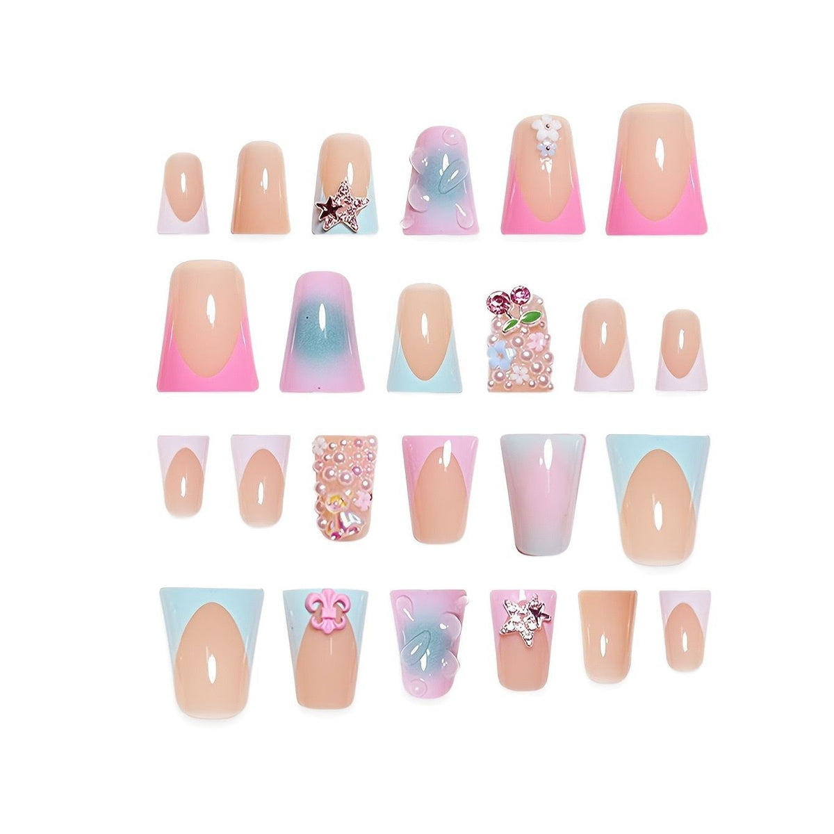 Decorative Artistic Press-On Nail Set Acalora