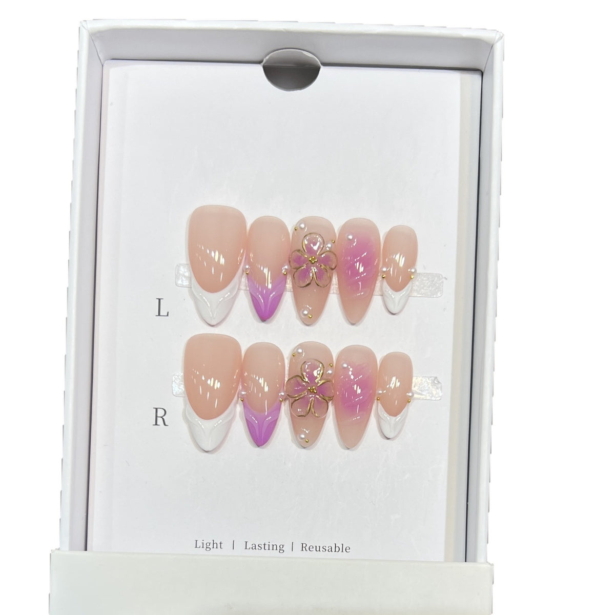 Artistic Floral Press-On Nail Set Acalora