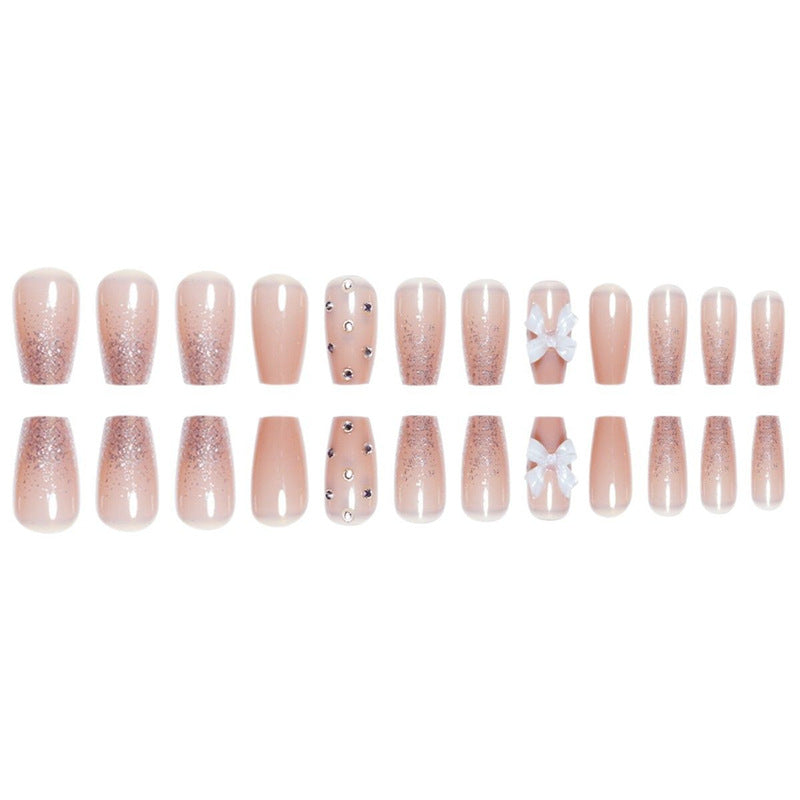 Decorative Press-On Nails with Butterfly and Gem Accents Acalora
