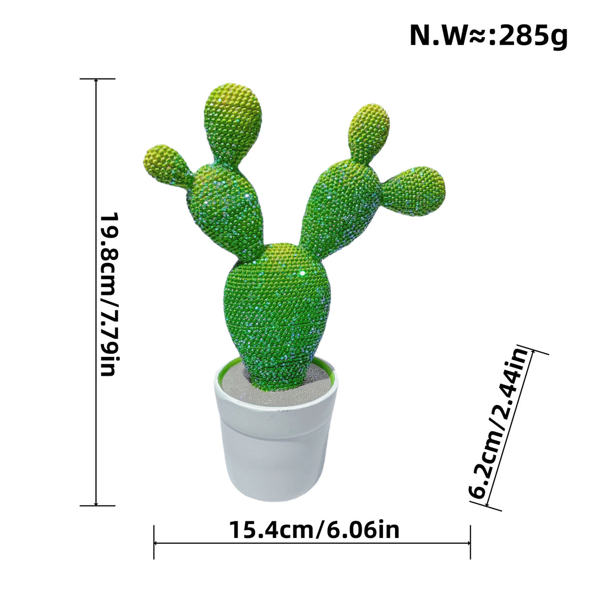 Glittering Cactus Decorative Figure Acalora
