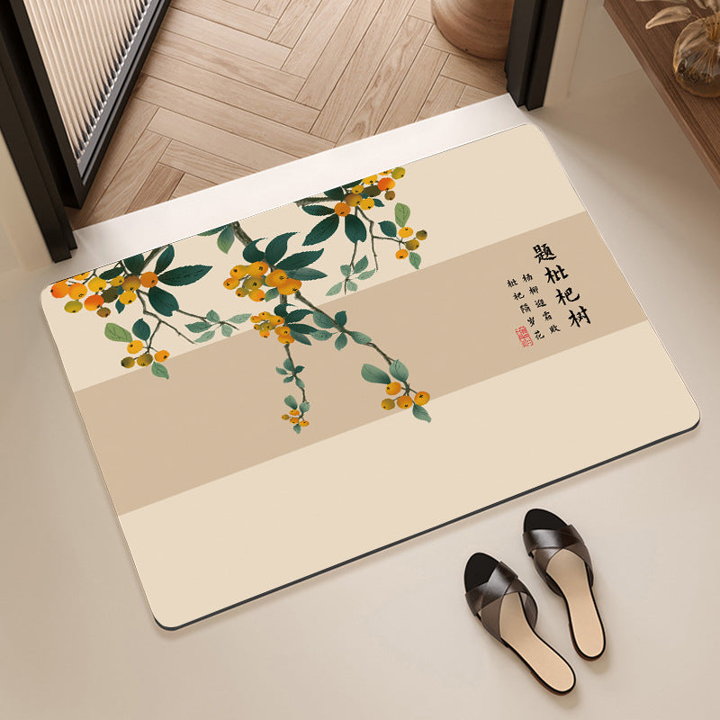 Artistic Floral Bath Mat Acalora